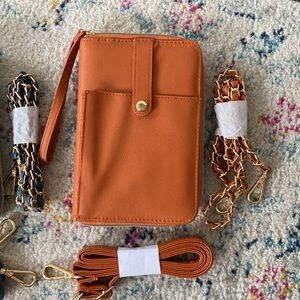 New GILI faux leather crossbody bags/wristlet. 3 colors available to choose from